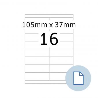 HERMA Labels on A4 sheets, 8712, paper white, 105x37 mm, 100 sheets/1.600 labels/min.10 pack 