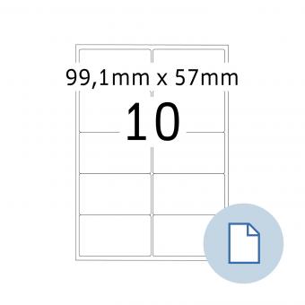 HERMA Labels on A4 sheets, 8773, paper white 99,1x57mm100 sheets/1.000 labels/min. 10 pack 