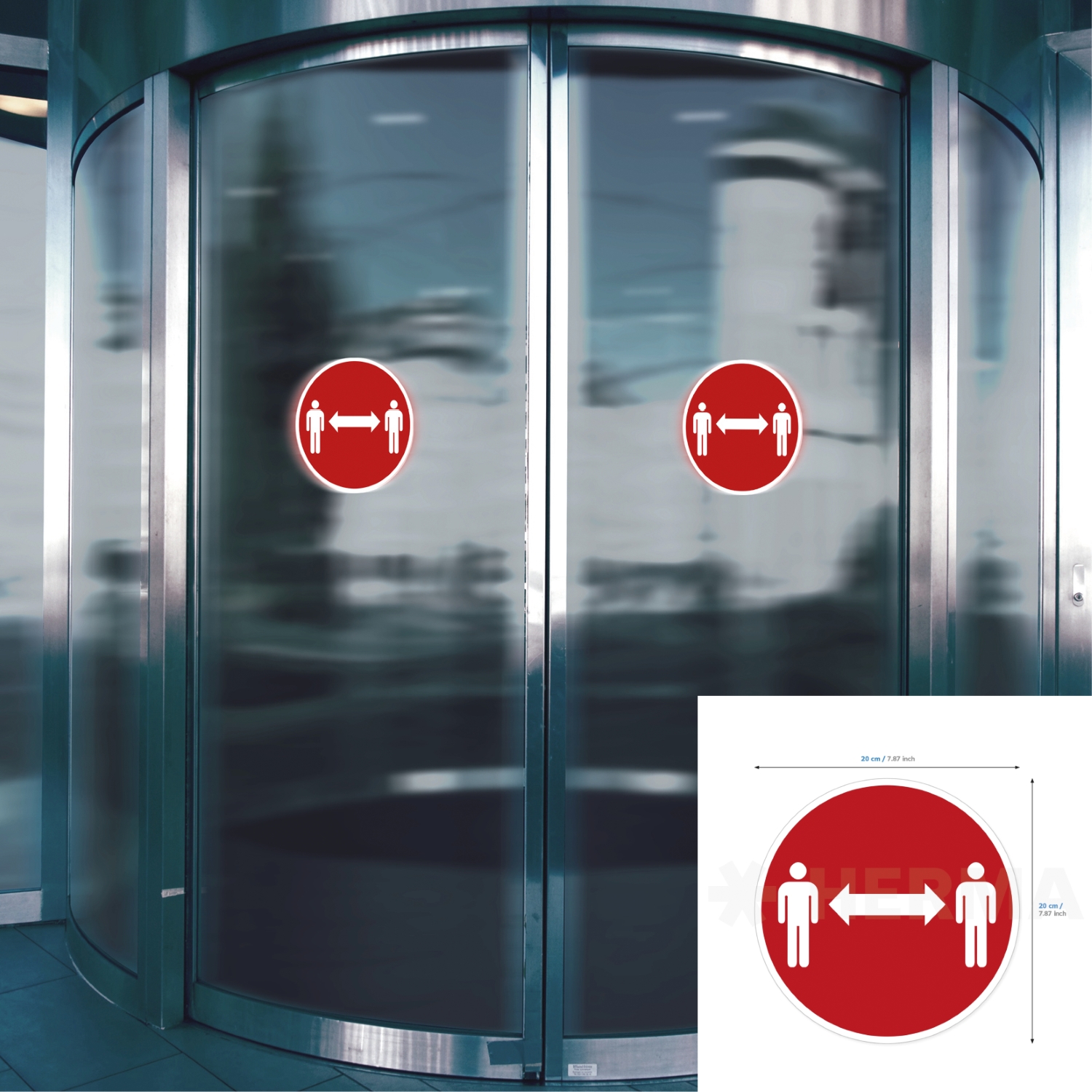 HERMA Mandatory sign Please keep distance, Ø 20 cm, selfadhesive